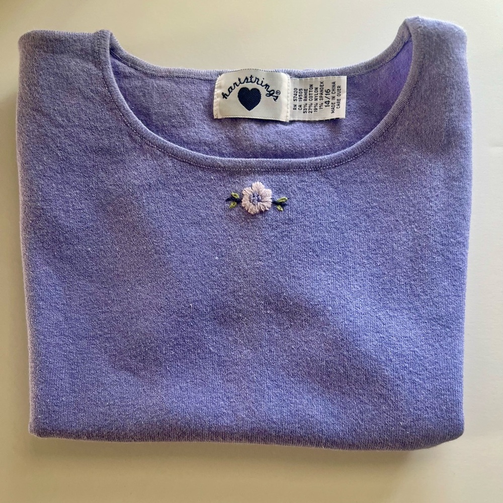 Hartstrings Lilac Sweater with Floral Detail
